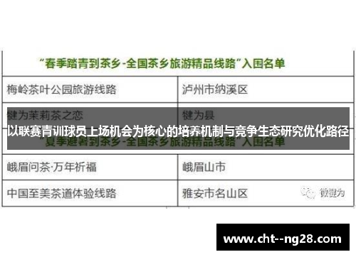 以联赛青训球员上场机会为核心的培养机制与竞争生态研究优化路径